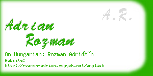 adrian rozman business card